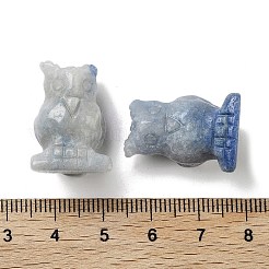 Окрашенные и нагретые натуральные синие резные фигурки из авантюрина&nbsp;DJEW-L023-G05