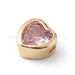 Настоящие 18-каратные позолоченные латунные бусины из кубического циркония с микропаве ZIRC-L100-137G