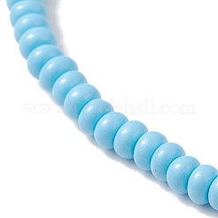 7 шт. эластичный браслет из стеклянного бисера с латунным крестиком и искусственным жемчугом&nbsp;BJEW-MZ00299