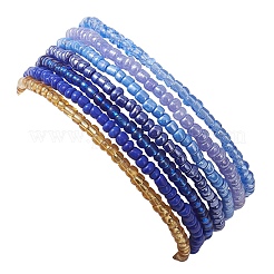 7шт. стеклянные бусины эластичные браслеты для женщин&nbsp;BJEW-MZ00265