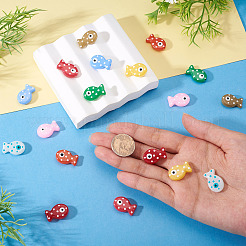 18 шт. двухцветные окрашенные стеклянные бусины&nbsp;LAMP-TA0002-16