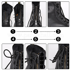 Schnürstiefel aus PU-Leder mit Reißverschlusseinsätzen&nbsp;LS-DIY-WH0474-002