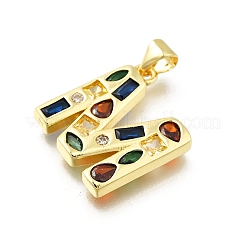 Латунные микропаве прозрачные подвески с фианитом KK-G521-01G-M-01