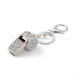 Блестящий брелок-свисток со стразами из цинкового сплава&nbsp;KEYC-O014-01P-04
