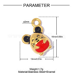 304 Edelstahl mit Emaille-Anhängern&nbsp;SA-OY001-20G