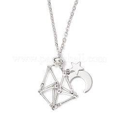 3 шт. 3 стиля 304 нержавеющая сталь пустой мешочек макраме звезда луна кулон кабель цепь ожерелье изготовление&nbsp;NJEW-JN05281