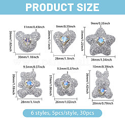 Кабошоны из смолы 30шт 6 стиля&nbsp;FIND-CA0011-45