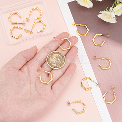 6 пара серег-полукольцов из нержавеющей стали 304 EJEW-DC0001-14