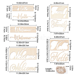 5 комплект 5 деревянных дверных табличек&nbsp;AJEW-CN0001-50