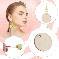 Наборы для самостоятельного изготовления плоских круглых деревянных сережек-подвесок DIY-SP0004-99