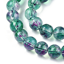 Выпечка окрашенные стеклянные бусины пряди S-DGLA-Q023-8mm-DB79