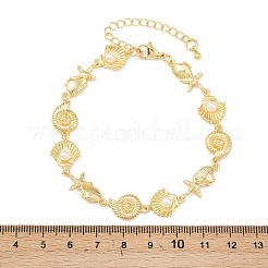 Браслеты из латунной цепочки для женщин BJEW-A090-07A-G