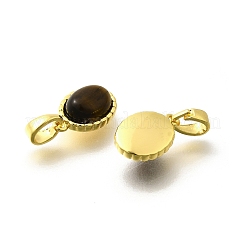 Овальные подвески из натурального тигрового глаза KK-K398-22G