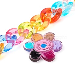 Акриловая цепочка для телефона с цепочкой HJEW-JM00504-04