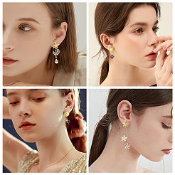 8 шт. 2 стиля фурнитуры для сережек-гвоздиков из латуни и латуни с микропаве из кубического циркония KK-BBC0001-05