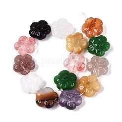 Colliers de perles sculptées en pierre naturelle et synthétique mélangée&nbsp;G-Q608-20