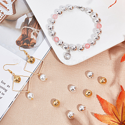 2 нитка 2-х цветных гальванизированных бусин из натурального лавового камня G-AR0004-22