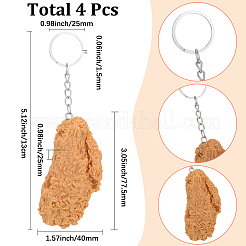 4 portachiavi con ciondolo in PVC a forma di crocchetta di pollo&nbsp;KEYC-SC0002-21A