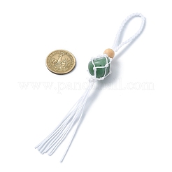 Мешочек с подвеской в технике макраме из натуральных драгоценных камней&nbsp;HJEW-JM01295