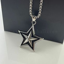 Стильное ожерелье-подвеска в форме звезды в стиле панк из нержавеющей стали 304 унисекс&nbsp;MI2754