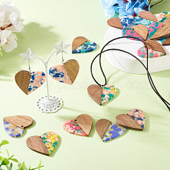 16 шт. подвески из 8-х цветов из смолы и ореха FIND-TA0006-42