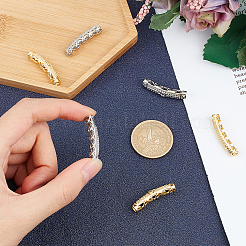 8шт 4 стиля латунные бусины с микропаве из кубического циркония&nbsp;ZIRC-CA0001-08