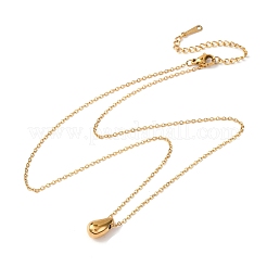 304 нержавеющая сталь каплевидной формы подвеска кабель цепь ожерелье для женщин NJEW-K255-37G