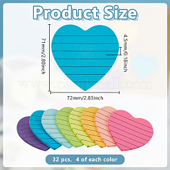 32 шт. бумажный блокнот с рисунком в виде сердца и полосок для заметок&nbsp;AJEW-GO0003-01