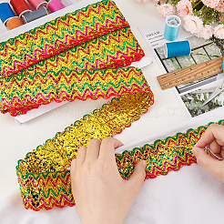 Лента из полиэстера с эффектом металлик&nbsp;OCOR-WH0077-60