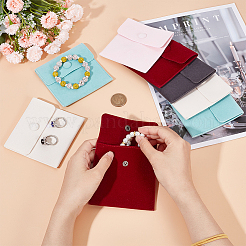 10шт 5 цвета квадратных бархатных мешков для ювелирных изделий TP-CP0001-04