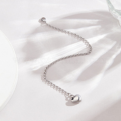 1шт браслеты с подвесками в форме сердца из нержавеющей стали 304&nbsp;BJEW-LP0001-14