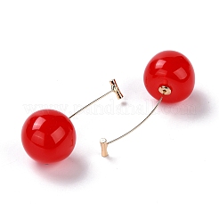 Реалистичные серьги-гвоздики с подвесками вишневого цвета&nbsp;X-EJEW-F274-01D