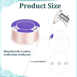 4 рулон 4-х цветных нейлоновых ниток со специальным покрытием для бисера OCOR-PH0006-50B