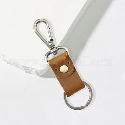 Брелоки из коровьей кожи и сплава&nbsp;KEYC-WH20005-24B