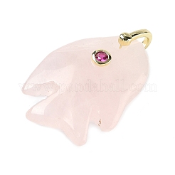 Geschnitzte Anhänger aus natürlichem Rosenquarz&nbsp;G-G460-01G-07