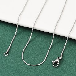 Устойчивые к потускнению классические простые мужские и женские ожерелья-змейки из нержавеющей стали 304&nbsp;STAS-M174-018P-B