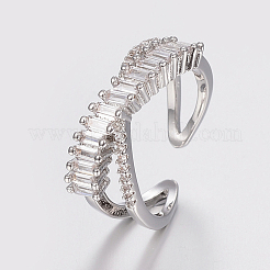 Латунные микро проложить пальцев кольца кубического циркония RJEW-H122-01P-17mm