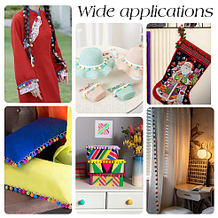 20 ярд радужной ленты из полиэстера с помпонами и кисточками для отделки ленты OCOR-PH0003-86