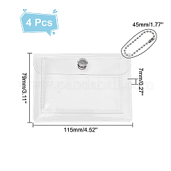 透明PVCコインウォレット  アイアンスナップボタン＆ビーズチェーンチェンジパース  カードホルダー  透明  17.5cm&nbsp;ABAG-WH0044-28