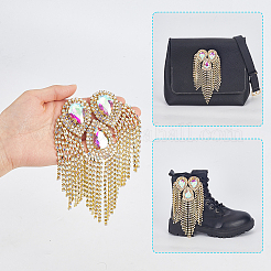 Charreteras de hierro con remaches de borlas de rhinestone&nbsp;AJEW-WH0481-527B