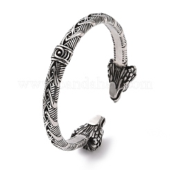 Браслет-манжета с птицей из нержавеющей стали 304 для мужчин и женщин BJEW-M230-03AS