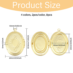 8 pendentif médaillon en laiton de 4 couleurs&nbsp;KK-CA0002-85