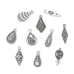 50pcs10スタイルチベットスタイルアロイペンダント  アンティークシルバー  混合図形  18~22x5~12mm  穴：1.5mm  5個/スタイル&nbsp;FIND-CJ0005-98