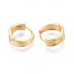 Латунные серьги обруча EJEW-T047-95G