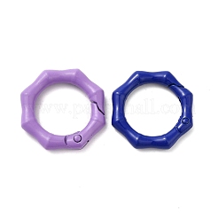 スプレー塗装された合金スプリング ゲート リング  八角形  ミックスカラー  31x6mm&nbsp;PALLOY-H131-04