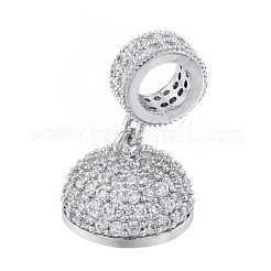 Концы шнура из латуни с микропаве из прозрачного кубического циркония KK-N227-103P