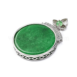 Окрашенный натуральный бирманский нефрит цветы плоские круглые подвески&nbsp;KK-Q050-03B