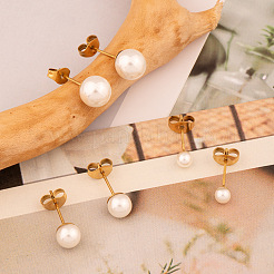 Французский романтический комплект из 3 пары круглых сережек-гвоздиков из нержавеющей стали 304 WZ4094