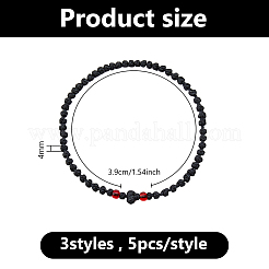 15шт 3-х цветные регулируемые браслеты из полиэстеровых плетеных бусин BJEW-DC0001-11