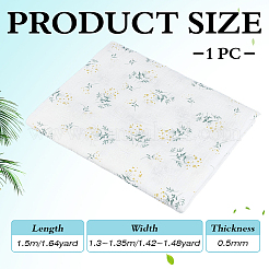 綿織物  服装アクセサリー  花模様の長方形  ホワイト  1500x1300~1350x0.5mm&nbsp;DIY-WH0933-30A